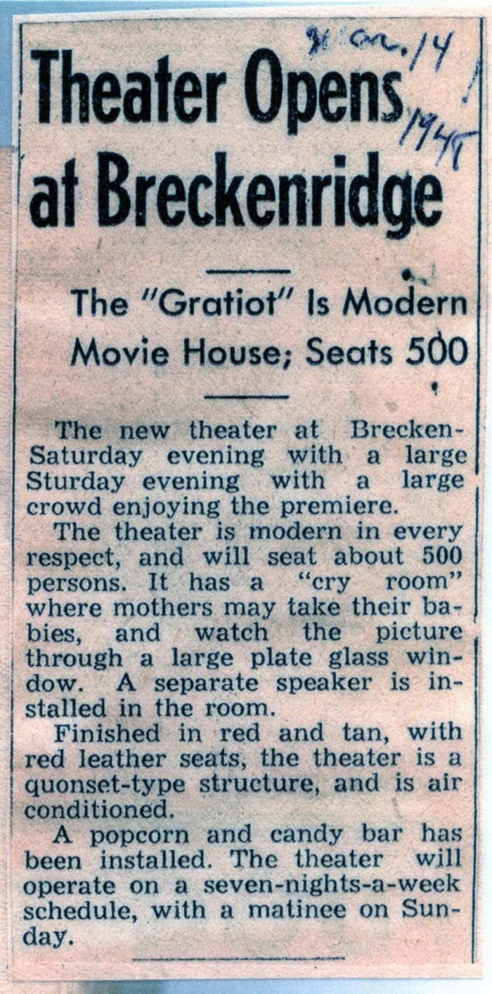 Gratiot Theatre - From Breckenridge Historical Society (newer photo)